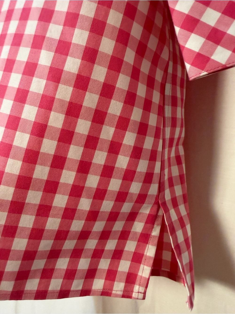 Foxcroft NYC Heritage Non Iron Pink and White Gingham Button-Down Shirt Top- 18W - Picture 7 of 12